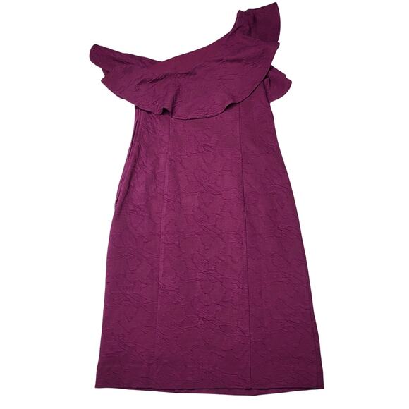 Lilly Pulitzer Bordeaux One Shoulder Mini Dress Amarena Cherry Jacquard Purple 6 - Picture 5 of 13